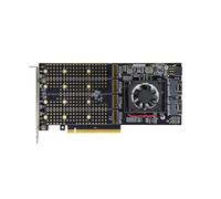 Wzxksoac Tarjeta de Expansión PCIe 3.0 A M.2 NVME de 2 Puertos Slimsas PLX8749, Placa Base Free Split, Tarjeta de Expansión M.2 NVME de 4 Discos.