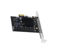 Wzxksoac Tarjeta de Expansión PCIe A de 8 Puertos. Adaptador Multiplicador de Controlador PCI Express X1 A SATA3 para SSD/HDD para Minería.