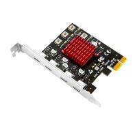 Wzxksoac Tarjeta de Expansión PCIE PCIE A 4 Puertos USB3.2 Gen1 Tarjeta Adaptadora de Tarjeta de Expansión Tipo C para PC de Escritorio