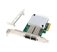 Wzxksoac Tarjeta de Red PCI-e Gigabit para Servidor, Tarjeta LAN Ethernet PCIE X4 de Doble Puerto de 1000 Mbps con Chip 82576 para 7/8/10