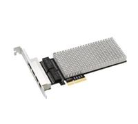 Wzxksoac Tarjeta de Red Sin Disco PCIE de 4 Puertos 2,5G, Puerto de Red con Cable Gigabit, PXE Sin Disco ESXi (B)