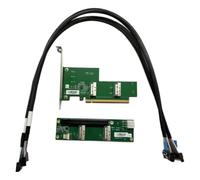 Wzxksoac Tarjeta PCIe 5.0 X16 A MCIO Dividida con Placa Base MCIO Dual para Adaptador de Expansión de Conexión de Tarjeta Gráfica Discreta EGPU