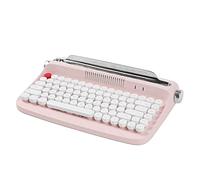 Wzxksoac Teclado InaláMbrico Bluetooth MáQuina de Escribir de Oficina Tableta de SensacióN MecáNica Teclado Redondo Retro Universal para Computadora PortáTil,A