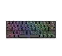 Wzxksoac Teclado Mecánico de 61 Teclas, Teclado Intercambiable en Caliente, Luz Mixta, Accesorios de Oficina, Teclado para Juegos, Eje Negro y Rojo
