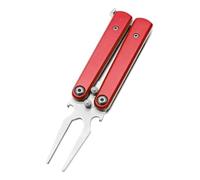 Wzxksoac Tenedores de Golf de Aleación de Metal Plegables con Forma de Mariposa, Herramienta para Reparar Divots con Abridor de, Regalo para Campo de Golf, Color Rojo
