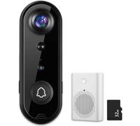 Wzxksoac Timbre Inalámbrico con Cámara, Sin Cuota Mensual, con Videoportero, Detección de Movimiento, Audio Bidireccional, Resistente A la Intemperie IP66.