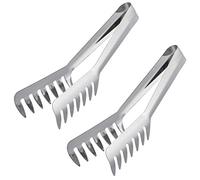 Wzxksoac un Conjunto de 2 Pinzas para Pan de Acero Inoxidable/Pinzas para Pasta/Pinzas para Espagueti Dentadas/Pinzas para Buffet/Pinzas para Toallas/Pinzas para Alimentos