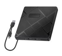 Wzxksoac Unidad de DVD/CD Externa USB 3.0 Tipo C, 5 en 1, Reproductor y Grabadora de DVD con Ranuras SD/TF y USB, Unidades Ópticas.