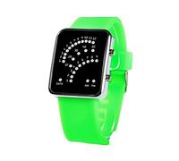 Wzxksoac Unisex Forma de Abanico 29 Azul LED Pantalla para Reloj de Pulsera de Fecha Digital de Banda de Silicona Reloj para Hombres y Mujeres Verde