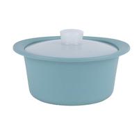 Wzxksoac Vaporera de Silicona para Microondas con Asa y Tapa, Resistente Al, Apta para Lavavajillas, Color Azul.