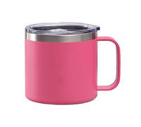 Wzxksoac Vaso de Acero Inoxidable de Leche Tazas con Aislamiento Al VacíO de Doble Pared Copa de Vino de Metal con Asa de Café con Tapa C