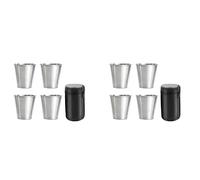 Wzxksoac Vasos de Chupito de Acero Inoxidable, Juego de 8 Vasos, Vasos de Chupito de Metal, Apilables, Petaca Pequeña con Bolsa de para Exteriores