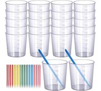 Wzxksoac Vasos y Varillas para Mezclar Resina, Vasos Graduados, Varillas Puntiagudas para Mezclar Pintura, Tinte, Epoxi y Resina (200 Ml)