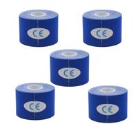 Wzxksoac Venda Elástica Azul 5 Piezas 5cmx5cm, Cinta Deportiva, Muscular