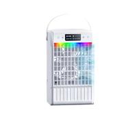 Wzxksoac Ventilador de Aire Acondicionado Portátil, Enfriador de Aire Evaporativo, Humidificador de Aire Acondicionado con 3 Velocidades, 7 Colores para Habitación de Acampada