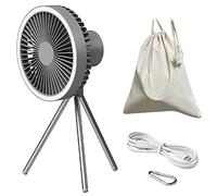 Wzxksoac Ventilador de Camping con TríPode USB de 10000MAh con Luz de Banco de EnergíA Circulador PortáTil Recargable Ventilador EléCtrico de Techo InaláMbrico