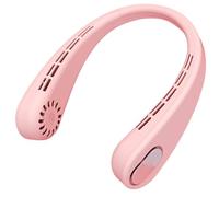 Wzxksoac Ventilador de Cuello Portátil, Ventilador Personal Sin Aspas, Batería Recargable de 4000 MAh, Sin Enganches de Cabello, 3 Velocidades Más Rápido Rosa