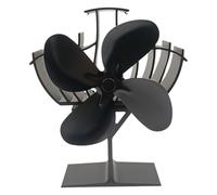 Wzxksoac Ventilador de estufa de leña, ventilador de chimenea de 4 aspas alimentado por calor para leña/chimenea/quemador de troncos, circula eficientemente el ventilador de aire caliente