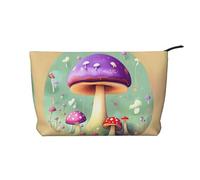 WZYCWB Adorable bolsa de cosméticos de viaje con estampado de perro de dibujos animados, perfecta para viajes de negocios y vacaciones., Purple Dream Mushroom, Talla única