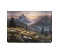 WZYCWB Alfombra Alpine con estampado de césped, 80 x 58 pulgadas, suave y antideslizante, adecuada para mesitas de noche, oficinas, balcones y otros espacios.