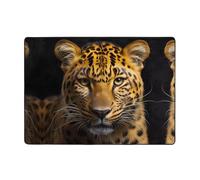 WZYCWB Alfombra con estampado de leopardo de ojos profundos, 80 x 58 pulgadas, suave y antideslizante, adecuada para mesitas de noche, oficinas, balcones y otros espacios.