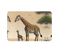 WZYCWB Alfombra de suelo de 40,6 x 61 cm, alfombra de entrada, alfombra de puerta de cocina, adecuada para dormitorio, baño, oficina, sala de estar, madre e hijo, patrón de jirafa