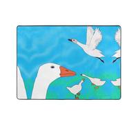 WZYCWB Alfombra Happy White Goose Prints de 80 x 58 pulgadas, suave y antideslizante, adecuada para mesitas de noche, oficinas, balcones y otros espacios.