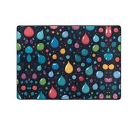 WZYCWB Alfombra para pintar gotas de agua de 80 x 58 pulgadas, pelo corto suave y esponjoso, adecuada para sala de estar, oficina, mesita de noche, balcón