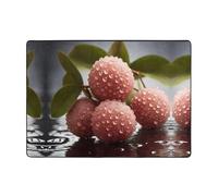 WZYCWB Alfombra para pintar lichi con gotas de agua, 80 x 58 pulgadas, pelo corto suave y esponjoso, adecuado para sala de estar, oficina, mesita de noche, balcón