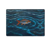 WZYCWB Alfombra para pintar peces nadando en el agua, 80 x 58 pulgadas, pelo corto suave y esponjoso, adecuado para sala de estar, oficina, mesita de noche, balcón