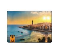 WZYCWB Alfombra Sunset in Barcelona Prints, 80 x 58 pulgadas, suave y antideslizante, adecuada para mesitas de noche, oficinas, balcones y otros espacios.
