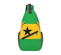 WZYCWB Bandolera cruzada con estampado de la bandera de Santo Tomé y Príncipe, mochila informal de hombro con correa ajustable para correr, senderismo y viajes diarios