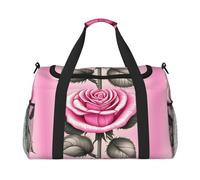 WZYCWB Bird's Nest Golden Chicken Bolsa de viaje de mano, bolsa de fin de semana, bolsa de yoga adecuada para fitness y otros escenarios, Hermosas rosas rosadas, Talla única