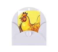 WZYCWB Bird's Nest - Tarjetas de felicitación navideñas en blanco de pollo dorado, plegables de 15,2 x 10,2 cm, para Navidad, agradecimiento, enviar a la familia, tarjetas de notas de cumpleaños con