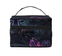 WZYCWB Black mystery - Bolsa de cosméticos grande para mujer, bolsa de cosméticos portátil de gran capacidad, bolsa de cosméticos de viaje para niñas, color negro, talla única, color negro, talla