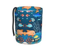 WZYCWB Blue Underwater World of Fish - Cubo de basura colgante para automóvil, cubo de basura plegable para coche, accesorios de caja de almacenamiento para automóvil, adecuado para viajes, SUV