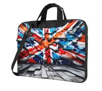 WZYCWB Bolsa cruzada para laptop con estampado de bandera de graffiti, adecuada para uso diario en la oficina y viajes de negocios, Black, 13 inch