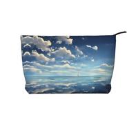 WZYCWB Bolsa de almacenamiento de artículos de aseo con diseño de avatar de alpaca, esencial para organizar cosméticos y productos para el cuidado de la piel., Nubes blancas sobre el mar, Talla única