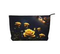 WZYCWB Bolsa de almacenamiento de artículos de aseo con diseño de avatar de alpaca, esencial para organizar cosméticos y productos para el cuidado de la piel., Hermosas rosas amarillas, Talla única