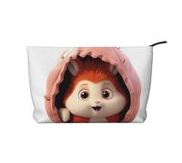 WZYCWB Bolsa de almacenamiento de artículos de aseo con diseño de mapache entre frutas, esencial para organizar cosméticos y productos para el cuidado de la piel., Modelado de cáscara de huevo de