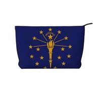 WZYCWB Bolsa de almacenamiento de artículos de tocador con diseño de bandera de Filipinas, esencial para organizar cosméticos y productos para el cuidado de la piel., Bandera del estado de Indiana
