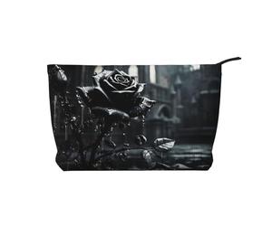 WZYCWB Bolsa de almacenamiento de artículos de tocador con diseño de cabeza de pájaro rojo, esencial para organizar cosméticos y productos para el cuidado de la piel., Noche lluviosa rosa negra, Talla