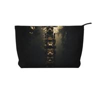 WZYCWB Bolsa de almacenamiento de artículos de tocador con estampado de flores, esencial para organizar cosméticos y productos para el cuidado de la piel., Estatua de madera, Talla única