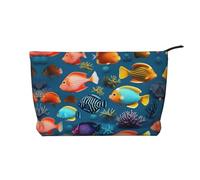 WZYCWB Bolsa de almacenamiento de artículos de tocador con patrón de peces de arrecife submarino, esencial para organizar cosméticos y productos para el cuidado de la piel., Peces de arrecife