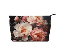 WZYCWB Bolsa de almacenamiento para artículos de aseo con estampado de ballenas asesinas, esencial para organizar cosméticos y productos para el cuidado de la piel., Peonías blancas brillantes, Talla