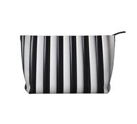 WZYCWB Bolsa de almacenamiento para artículos de aseo con estampado de ballenas asesinas, esencial para organizar cosméticos y productos para el cuidado de la piel., Negro Y Rayas Blancas, Talla única
