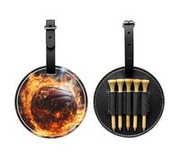 WZYCWB Bolsa de almacenamiento para camisetas de golf con estampado especial de baloncesto en fuego y agua, diseño de hebilla colgante portátil, Black, Talla única, Maleta