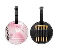 WZYCWB Bolsa de almacenamiento para camisetas de golf con estampado especial de flores de cerezo rosa, diseño de hebilla portátil para colgar