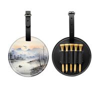 WZYCWB Bolsa de almacenamiento para camisetas de golf con impresión especial de pintura de tinta paisajística, diseño de hebilla portátil para, Black, Talla única, Maleta