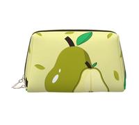 WZYCWB Bolsa de cosméticos de piel con estampado de gallina cantante, perfecta para llevar de mano u organización en el hogar, Pera de dibujos animados, Talla única